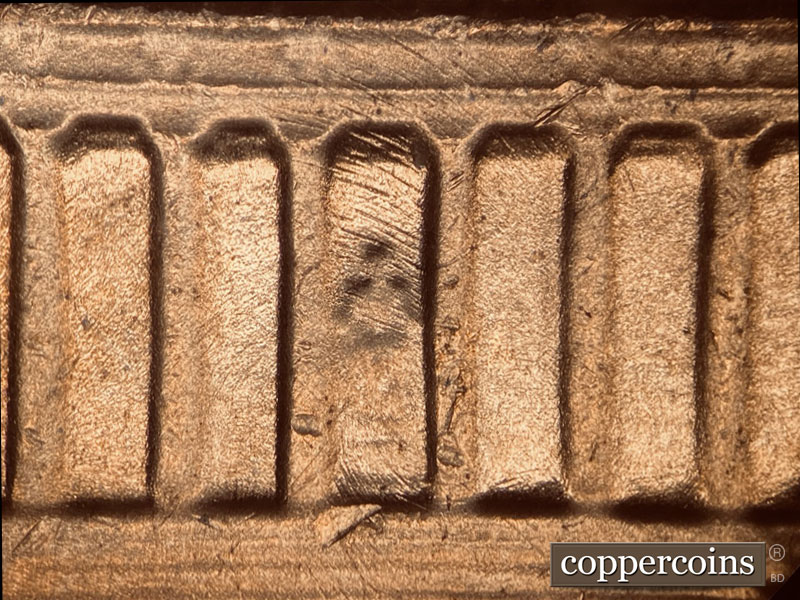 Die-stage B marker on 1981D•1MM•007 (1981 Repunched Mint Mark).