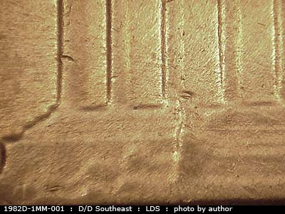 Die-stage C marker on 1982D•1MM•001 (1982 Repunched Mint Mark).