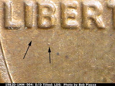 Die-stage C marker on 1982D•1MM•004 (1982 Repunched Mint Mark).