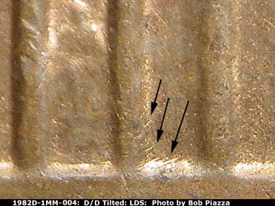 Die-stage C marker on 1982D•1MM•004 (1982 Repunched Mint Mark).