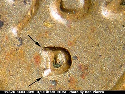 1982 Lincoln cent obverse, CopperCoins die 1982D•1MM•009.