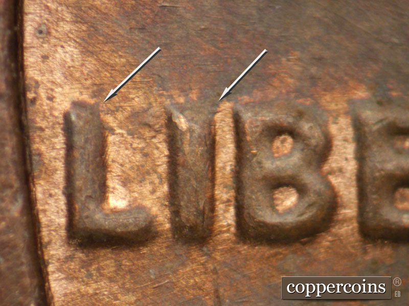 1982 Lincoln cent obverse, CopperCoins die 1982P•1DO•004.