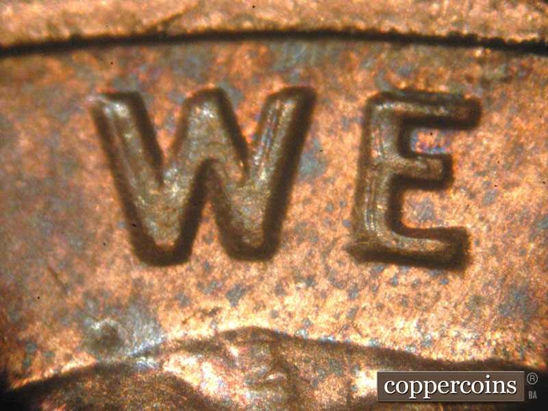 Die-stage B marker on 1983P•1DO•001 (1983 Doubled Die Obverse).