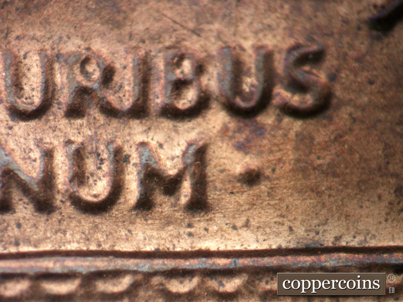 Die-stage B marker on 1983P•1DO•004 (1983 Doubled Die Obverse).