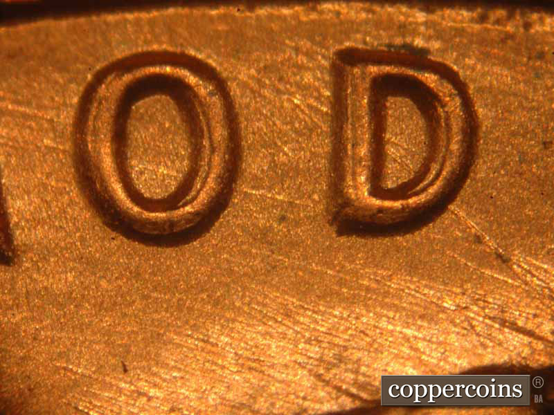Die-stage B marker on 1983P•1DO•017 (1983 Doubled Die Obverse).