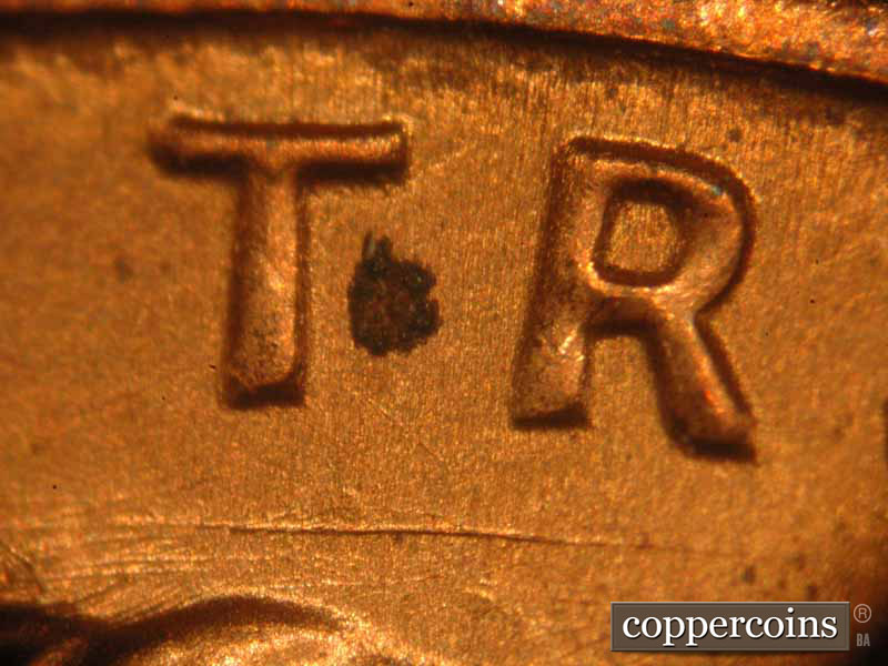 Die-stage B marker on 1983P•1DO•017 (1983 Doubled Die Obverse).