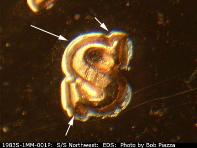 Die-stage A marker on 1983S•1MM•001P (1983 Repunched Mint Mark).