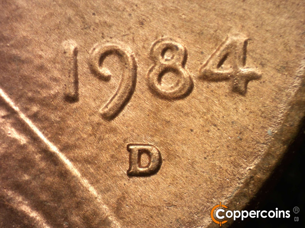 Die-stage B marker on 1984D•1DO•002 showing Doubling on dtge.
