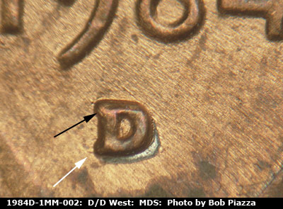 1984 Lincoln cent obverse, CopperCoins die 1984D•1MM•002.