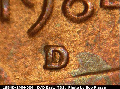 1984 Lincoln cent obverse, CopperCoins die 1984D•1MM•004.