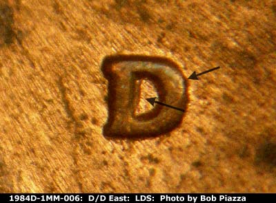 Die-stage C marker on 1984D•1MM•006 (1984 Repunched Mint Mark).