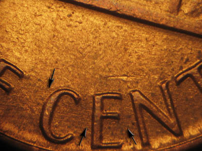 Die-stage A marker on 1984D•1MM•008 (1984 Repunched Mint Mark).