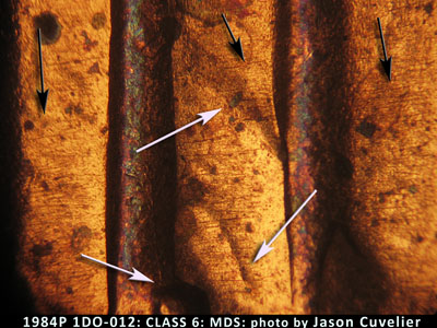Die-stage B marker on 1984P•1DO•012 (1984 Doubled Die Obverse).