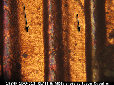 Die-stage B marker on 1984P•1DO•012 (1984 Doubled Die Obverse).