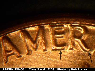 1985 Lincoln cent obverse, CopperCoins die 1985P•1DR•001.