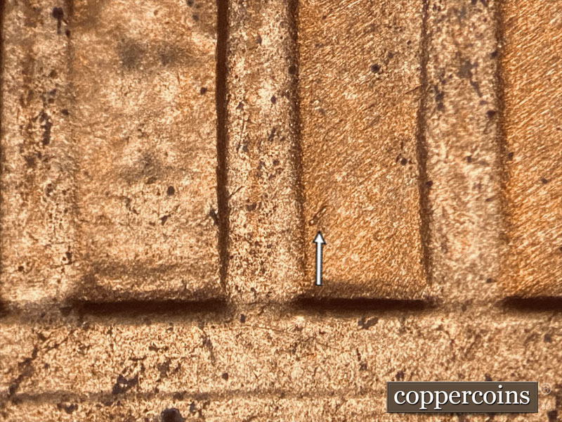 Die-stage B marker on 1986D•1MM•021 (1986 Repunched Mint Mark).