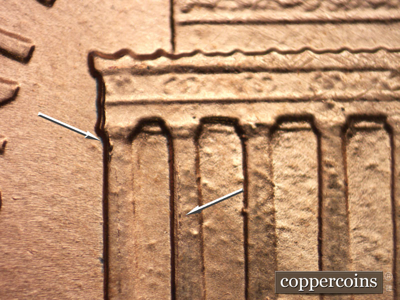 Die-stage B marker on 1987D•1MM•020 (1987 Repunched Mint Mark).