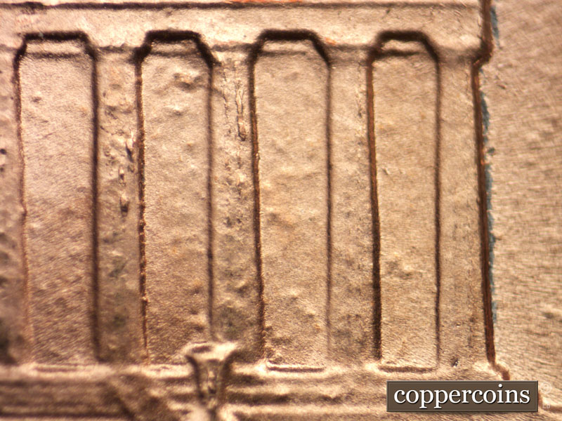 Die-stage B marker on 1987D•1MM•020 (1987 Repunched Mint Mark).