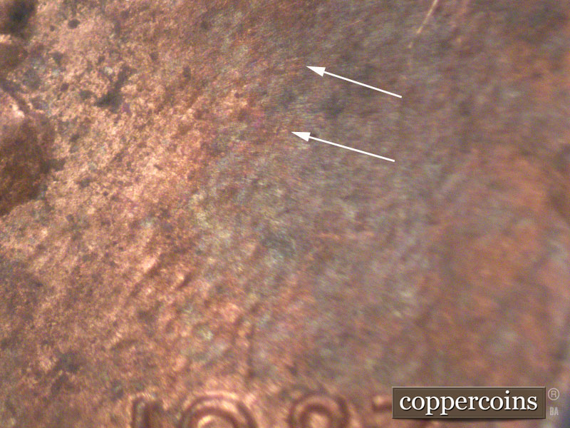 Die-stage C marker on 1987D•1MM•021 (1987 Repunched Mint Mark).