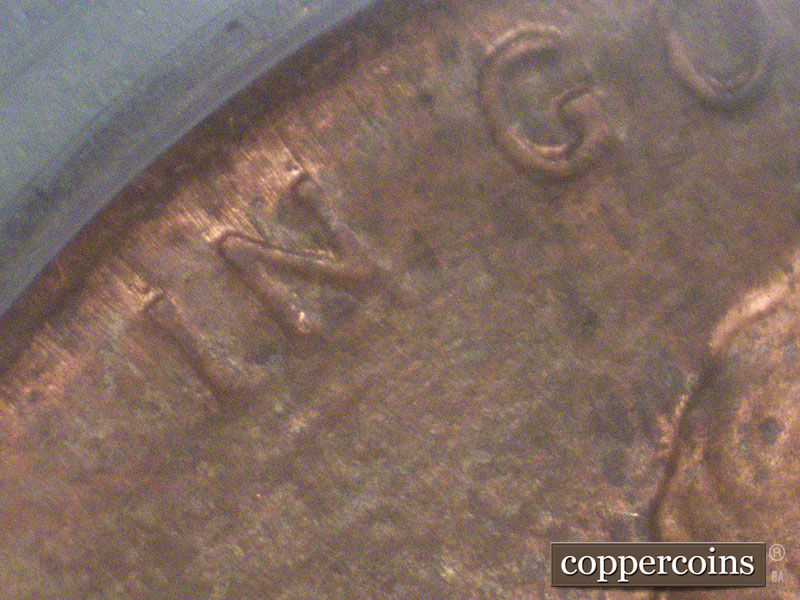 Die-stage C marker on 1987D•1MM•021 (1987 Repunched Mint Mark).