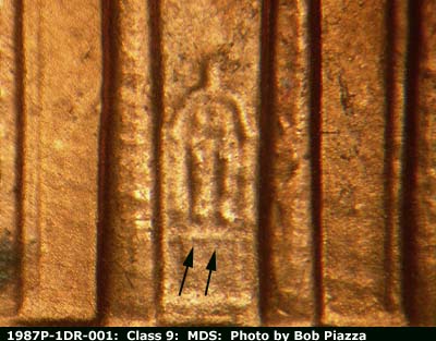 1987 Lincoln cent obverse, CopperCoins die 1987P•1DR•001.