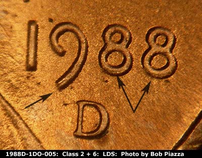Die-stage C marker on 1988D•1DO•005 (1988 Doubled Die Obverse).