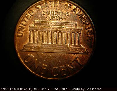 Die-stage B marker on 1988D•1MM•014 (1988 Repunched Mint Mark).