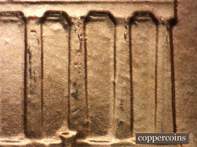 Die-stage B marker on 1988D•1MM•027 (1988 Repunched Mint Mark).