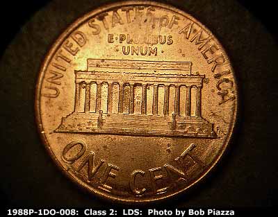 Die-stage C marker on 1988P•1DO•008 (1988 Doubled Die Obverse).