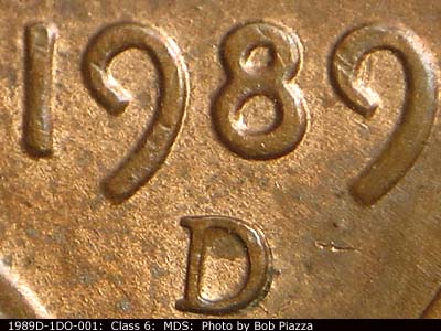 1989 Lincoln cent obverse, CopperCoins die 1989D•1DO•001.