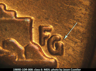 1989 Lincoln cent obverse, CopperCoins die 1989D•1DR•008.