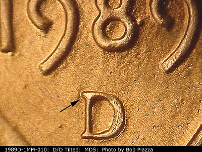 1989 Lincoln cent obverse, CopperCoins die 1989D•1MM•010.