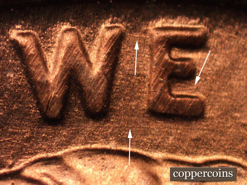 Die-stage C marker on 1989D•1MM•010 (1989 Repunched Mint Mark).