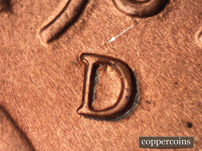 1989 Lincoln cent obverse, CopperCoins die 1989D•1MM•011.