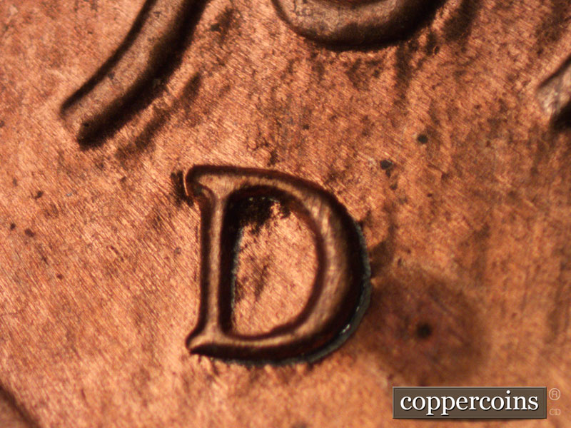 Die-stage C marker on 1989D•1MM•011 (1989 Repunched Mint Mark).