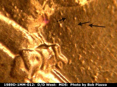 Die-stage B marker on 1989D•1MM•012 (1989 Repunched Mint Mark).