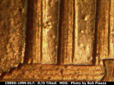 Die-stage B marker on 1989D•1MM•017 (1989 Repunched Mint Mark).