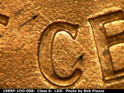 Die-stage C marker on 1989P•1DO•008 (1989 Doubled Die Obverse).