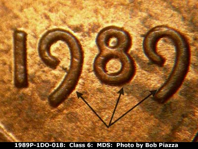 1989 Lincoln cent obverse, CopperCoins die 1989P•1DO•018.