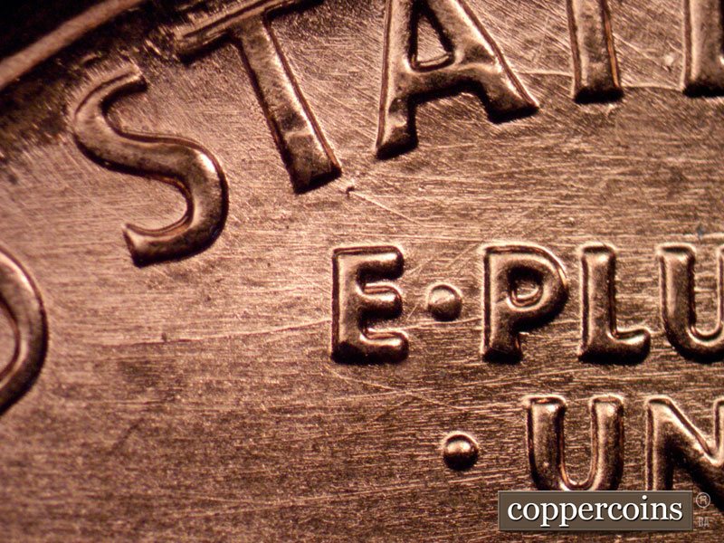 Die-stage A marker on 1989P•1DO•023 (1989 Doubled Die Obverse).