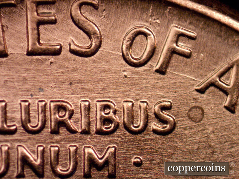 Die-stage A marker on 1989P•1DO•023 (1989 Doubled Die Obverse).