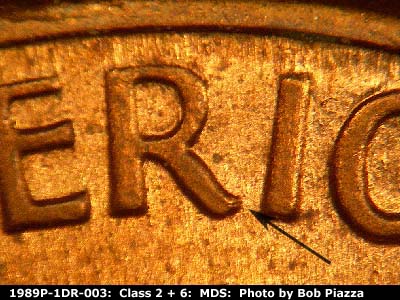 1989 Lincoln cent obverse, CopperCoins die 1989P•1DR•003.