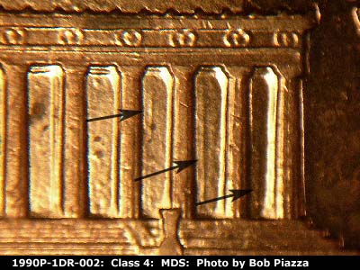 1990 Lincoln cent obverse, CopperCoins die 1990P•1DR•002.
