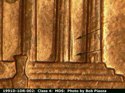 1991 Lincoln cent obverse, CopperCoins die 1991D•1DR•002.