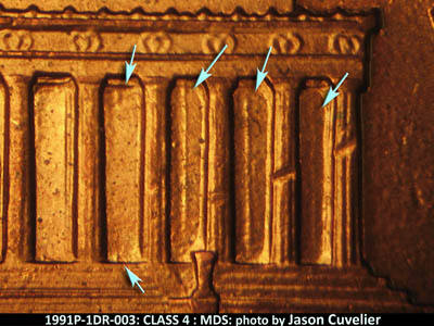 1991 Lincoln cent obverse, CopperCoins die 1991P•1DR•003.