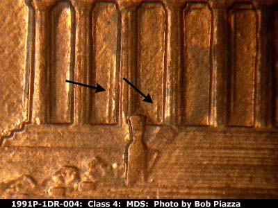 1991 Lincoln cent obverse, CopperCoins die 1991P•1DR•004.