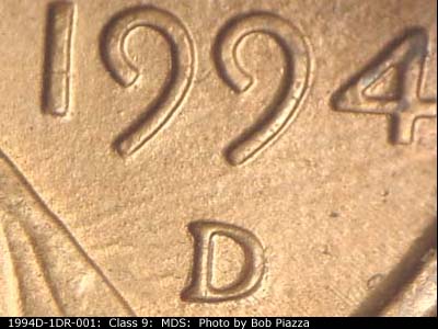 1994 Lincoln cent obverse, CopperCoins die 1994D•1DR•001.