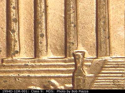 Die-stage B marker on 1994D•1DR•001 (1994 Doubled Die Reverse).