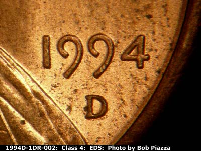 Die-stage A marker on 1994D•1DR•002 (1994 Doubled Die Reverse).
