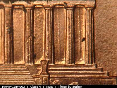 1994 Lincoln cent obverse, CopperCoins die 1994P•1DR•003.